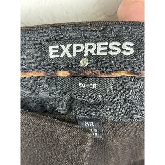 Express Editor Womens Dress Pants Sz 8R Brown Career Wear Office Work Careerwear - Picture 8 of 9